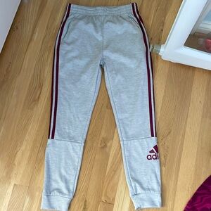 Adidas youth XL (16) grey and maroon sweatpants